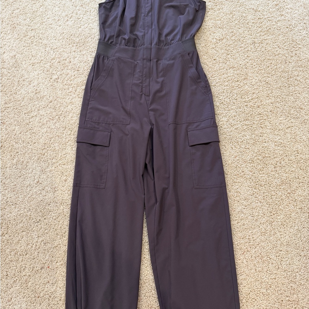 Athleta brown cargo jumpsuit